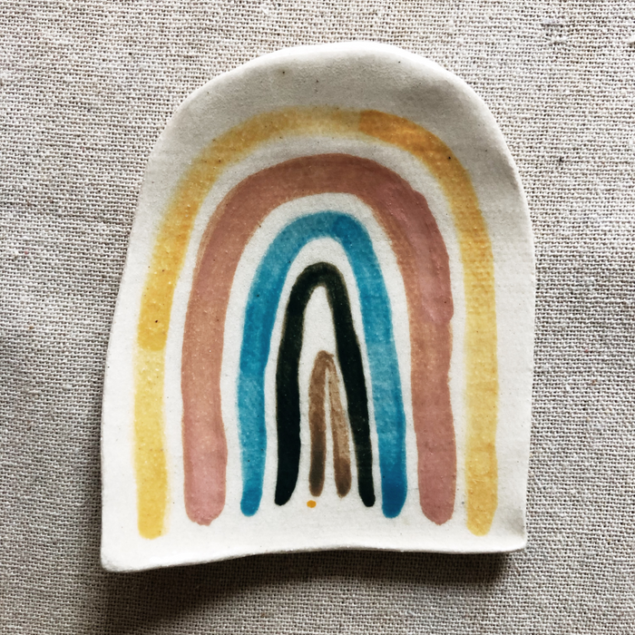 Handmade Ceramic Rainbow Dish - YELLOW